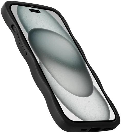 HappyCase Wavy Apple iPhone 15 Hoesje TPU Back Cover Zwart afbeelding 13