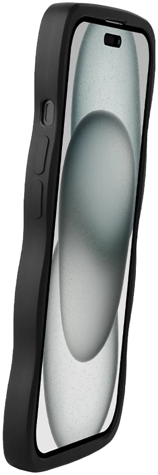 HappyCase Wavy Apple iPhone 15 Hoesje TPU Back Cover Zwart afbeelding 14