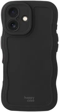 HappyCase Wavy Apple iPhone 16 Hoesje TPU Back Cover Zwart