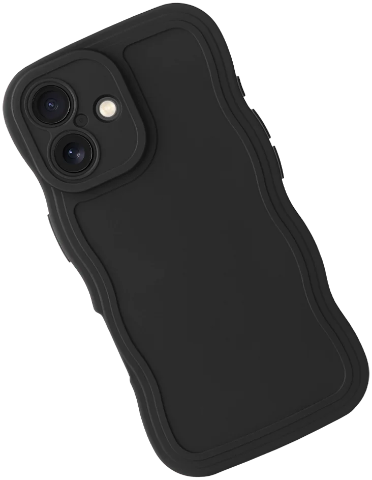 HappyCase Wavy Apple iPhone 16 Hoesje TPU Back Cover Zwart afbeelding 12