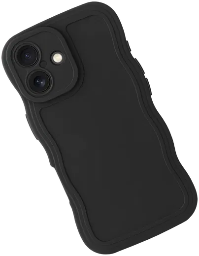 HappyCase Wavy Apple iPhone 16 Hoesje TPU Back Cover Zwart afbeelding 12