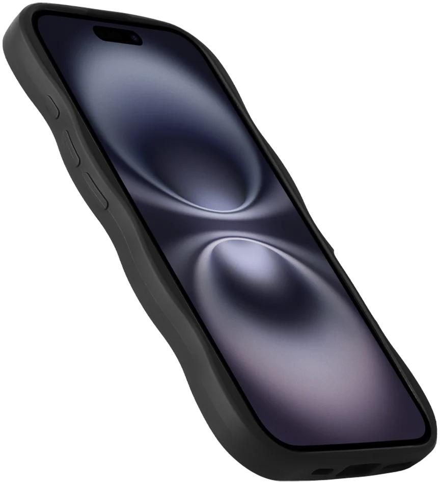 HappyCase Wavy Apple iPhone 16 Hoesje TPU Back Cover Zwart afbeelding 13