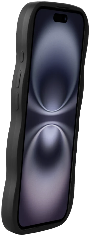 HappyCase Wavy Apple iPhone 16 Hoesje TPU Back Cover Zwart afbeelding 14