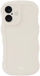HappyCase Wavy Apple iPhone 16 Hoesje TPU Back Cover Beige afbeelding