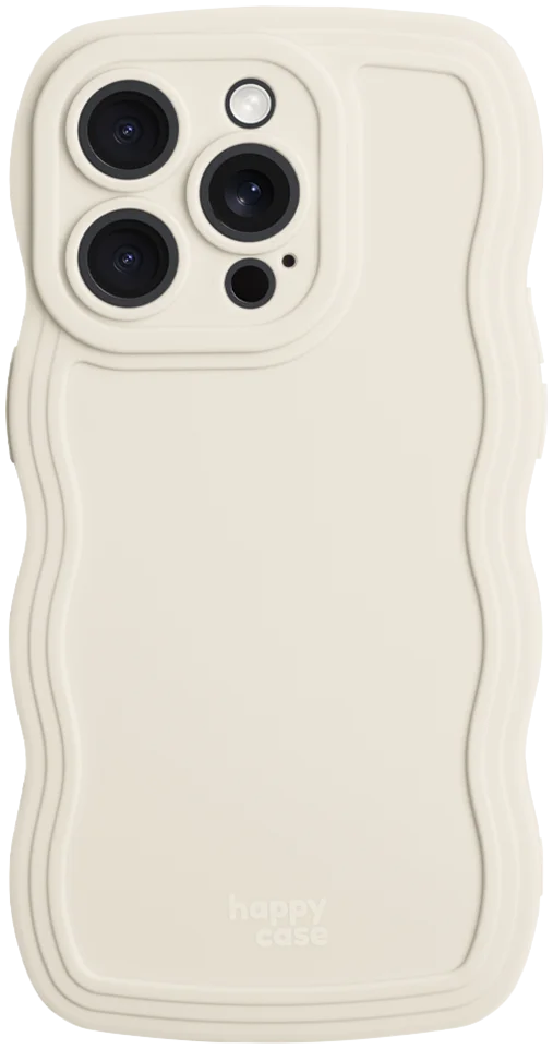 HappyCase Wavy Apple iPhone 16 Pro Hoesje TPU Back Cover Beige afbeelding 1