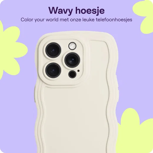 HappyCase Wavy Apple iPhone 16 Pro Hoesje TPU Back Cover Beige afbeelding 5