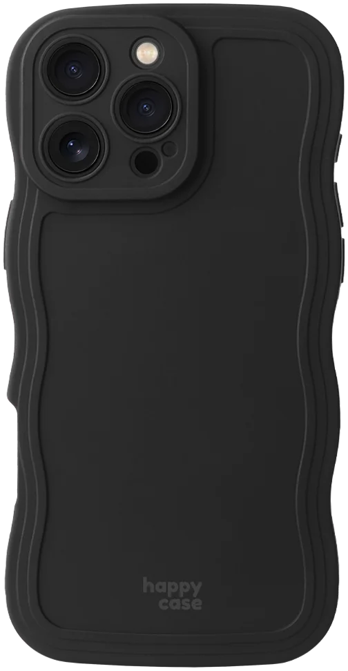 HappyCase Wavy Apple iPhone 16 Pro Max Hoesje TPU Back Cover Zwart afbeelding 1