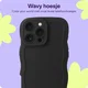 HappyCase Wavy Apple iPhone 16 Pro Max Hoesje TPU Back Cover Zwart afbeelding 5