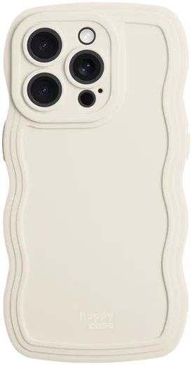 HappyCase Wavy Apple iPhone 16 Pro Max Hoesje TPU Back Cover Beige afbeelding 1