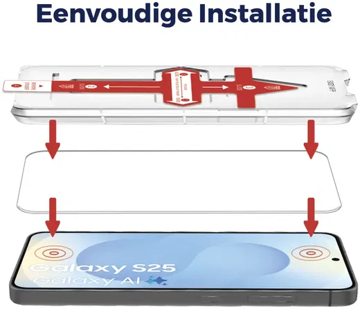 Rosso Samsung Galaxy S25 Tempered Glass met Installatietray Dust Removal afbeelding 4