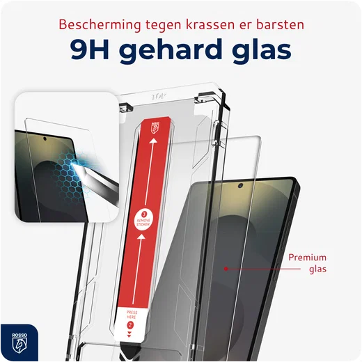 Rosso Samsung Galaxy S25 Ultra Tempered Glass met Installatietray Dust ...