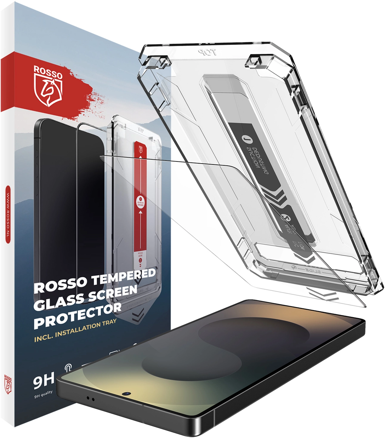 Rosso Samsung Galaxy S25 Ultra Tempered Glass met Installatietray Dust ...