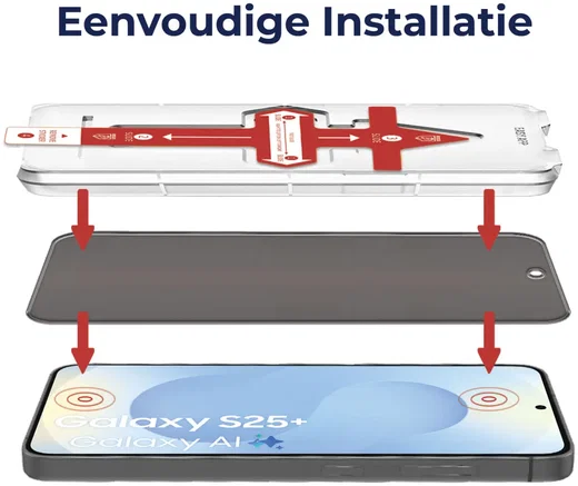 Rosso Samsung Galaxy S25 Plus Privacy Glass met Installatietray Dust Removal afbeelding 4