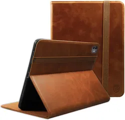 Rosso Deluxe iPad Pro 13 (2024/2025) Hoes Book Case Echt Leer Bruin afbeelding