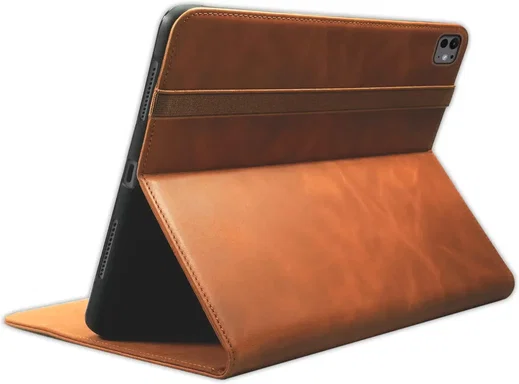 Rosso Deluxe iPad Pro 13 (2024/2025) Leren Hoes met Penhouder Bruin - Sleep/Wake afbeelding 7