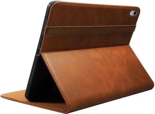 Rosso Deluxe iPad Pro 11 (2022/2021/2020/2018) Hoes Book Case Echt Leer Bruin afbeelding 7