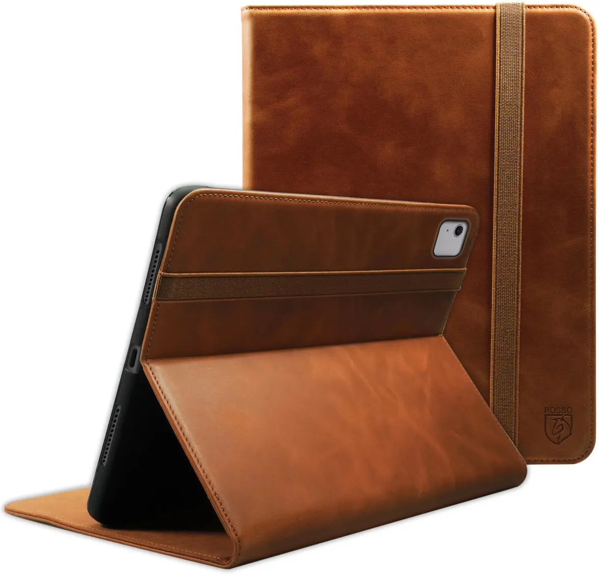 Rosso Deluxe Apple iPad Air 11 (2024/2025/2026) Hoes Book Case Echt Leer Bruin afbeelding 1