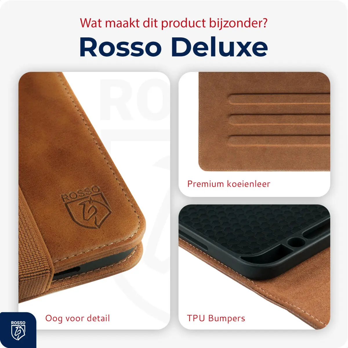 Rosso Deluxe Apple iPad Air 10.9 (2020/2022) Hoes Book Case Echt Leer Bruin afbeelding 5