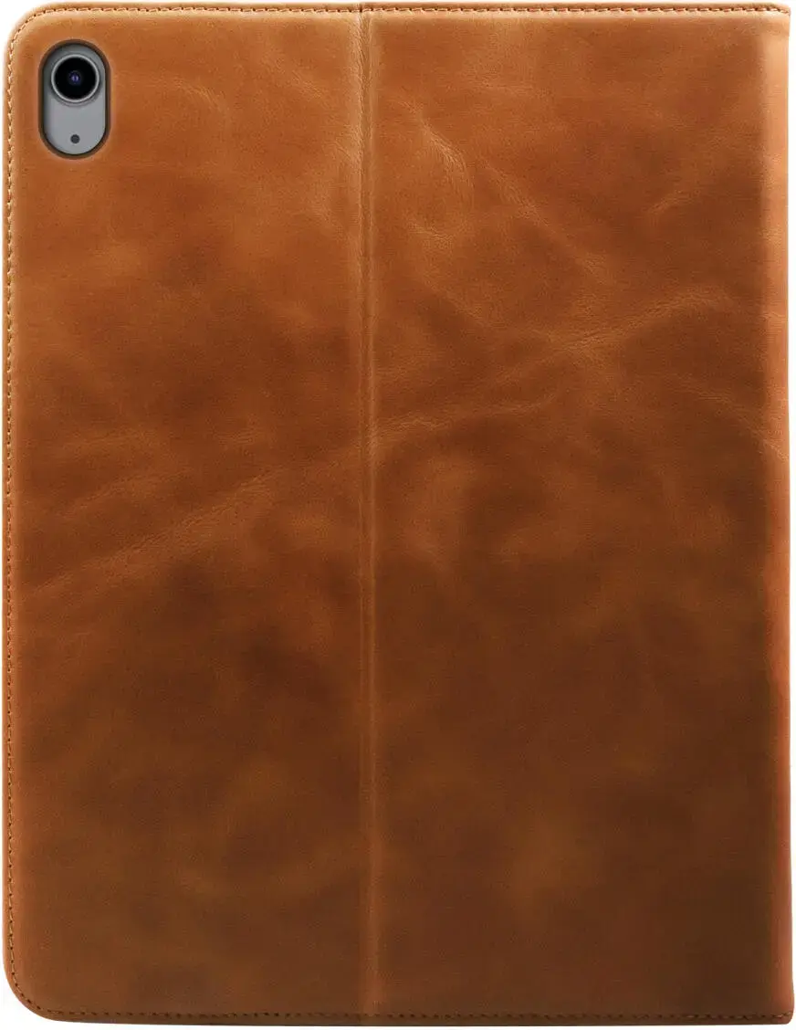 Rosso Deluxe Apple iPad 11 (2025) / 10.9 (2022) Hoes Book Case Echt Leer Bruin afbeelding 2