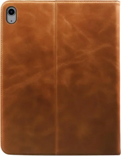 Rosso Deluxe Apple iPad 11 (2025) / 10.9 (2022) Hoes Book Case Echt Leer Bruin afbeelding 2