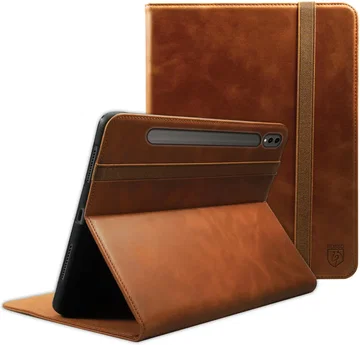 Rosso Deluxe Samsung Tab S10 Lite / S10 FE / S9 (FE) Book Case Echt Leer Bruin