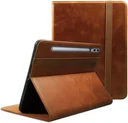 Rosso Deluxe Samsung Tab S9 Ultra / S10 Ultra Hoes Book Case Echt Leer Bruin