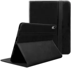 Rosso Deluxe Apple iPad Air 10.9 (2020/2022) Hoes Book Case Echt Leer Zwart afbeelding