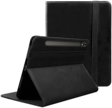 Rosso Deluxe Samsung Tab S10 Lite / S10 FE / S9 (FE) Book Case Echt Leer Zwart