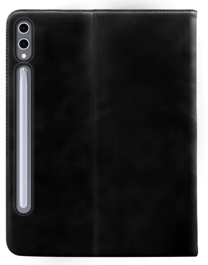 Rosso Deluxe Samsung Tab S9 Ultra / S10 Ultra Hoes Book Case Echt Leer Zwart afbeelding 2