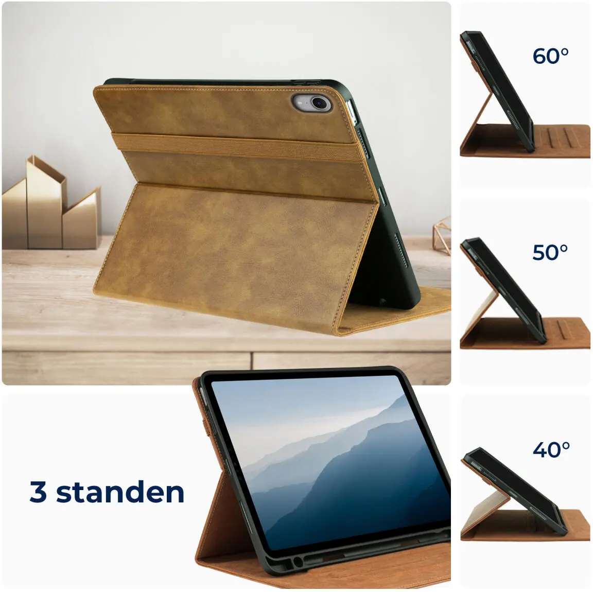 Rosso Element Apple iPad Mini 6 / 7 Hoes Book Case Bruin afbeelding 4