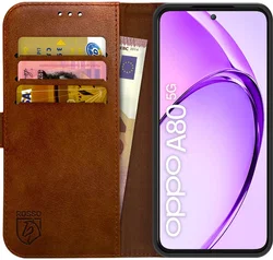 Rosso Element Oppo A80 Hoesje Book Case Wallet Bruin afbeelding