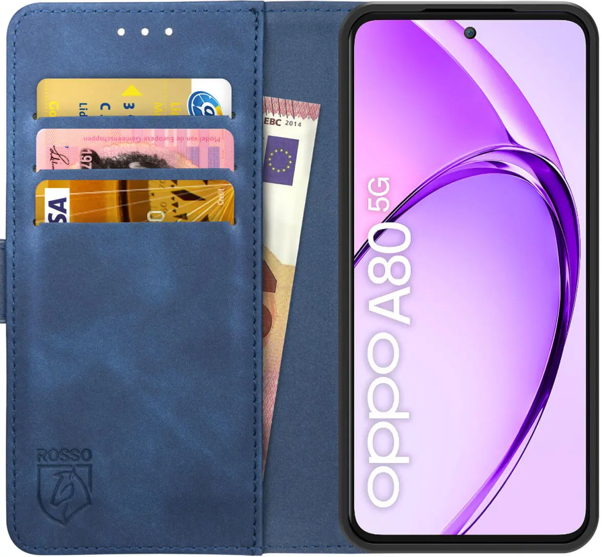 Rosso Element Oppo A80 Hoesje Book Case Wallet Blauw afbeelding 1