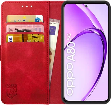 Rosso Element Oppo A80 Hoesje Book Case Wallet Rood