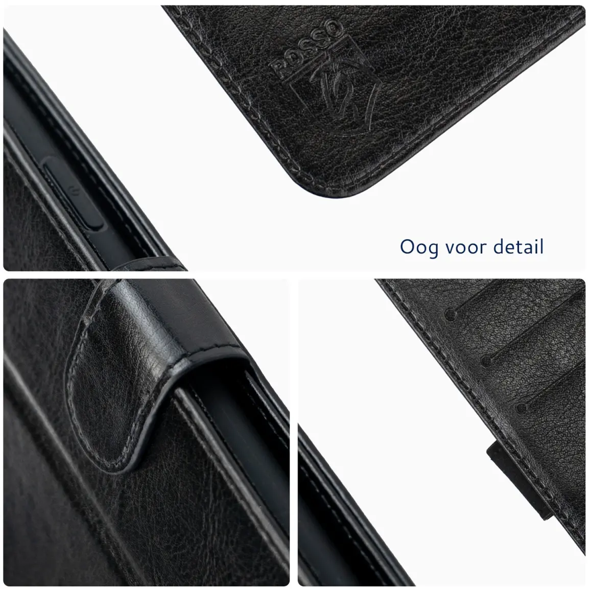 Rosso Element Motorola Edge 50 Neo Hoesje Book Case Wallet Zwart afbeelding 3