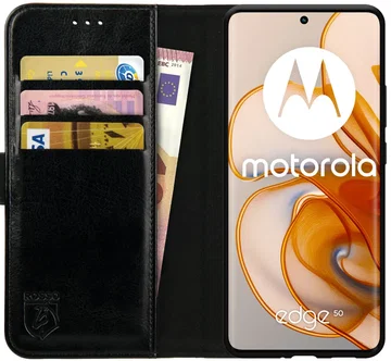 Rosso Element Motorola Edge 50 Hoesje Book Case Wallet Zwart