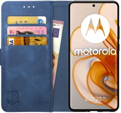 Rosso Element Motorola Edge 50 Hoesje Book Case Wallet Blauw afbeelding