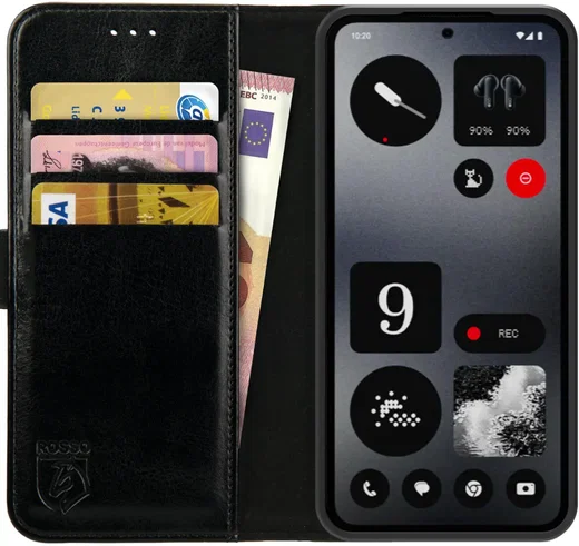 Rosso Element Nothing CMF Phone 1 Hoesje Book Case Wallet Zwart afbeelding 1