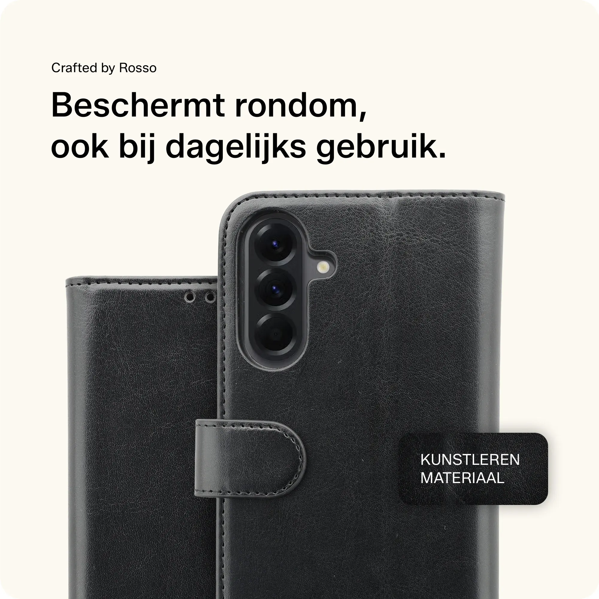 Rosso Element Samsung Galaxy A56 Hoesje Book Case Wallet Zwart afbeelding 4