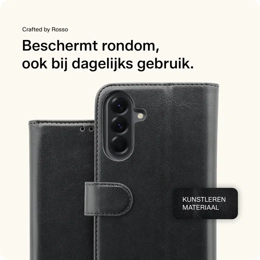 Rosso Element Samsung Galaxy A56 Hoesje Book Case Wallet Zwart afbeelding 4