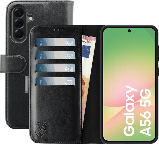 Rosso Element Samsung Galaxy A56 Hoesje Book Case Wallet Zwart afbeelding 1