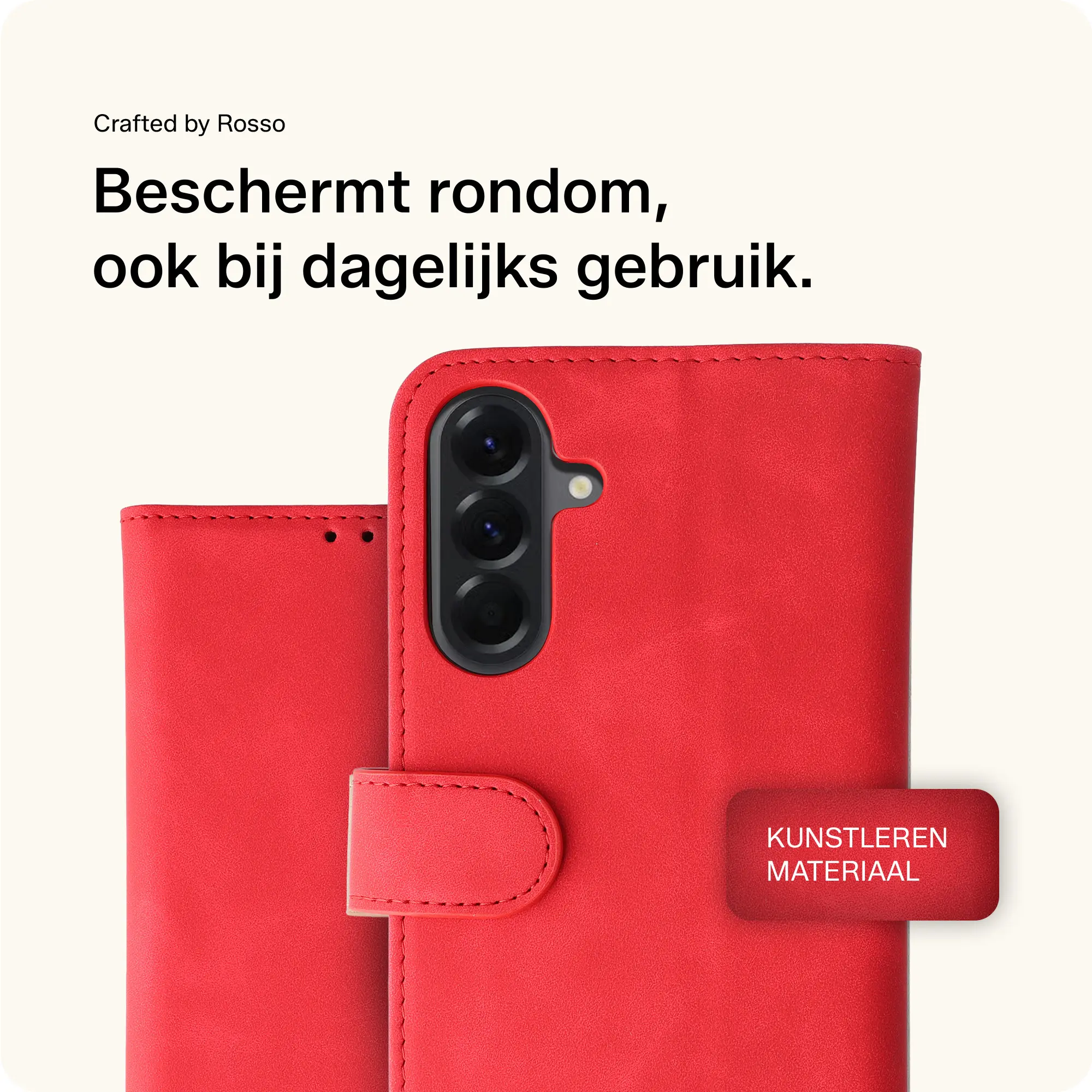 Rosso Element Samsung Galaxy A56 Hoesje Book Case Wallet Rood afbeelding 4