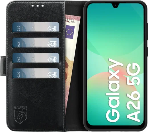 Rosso Element Samsung Galaxy A26 Hoesje Book Case Wallet Zwart afbeelding 12