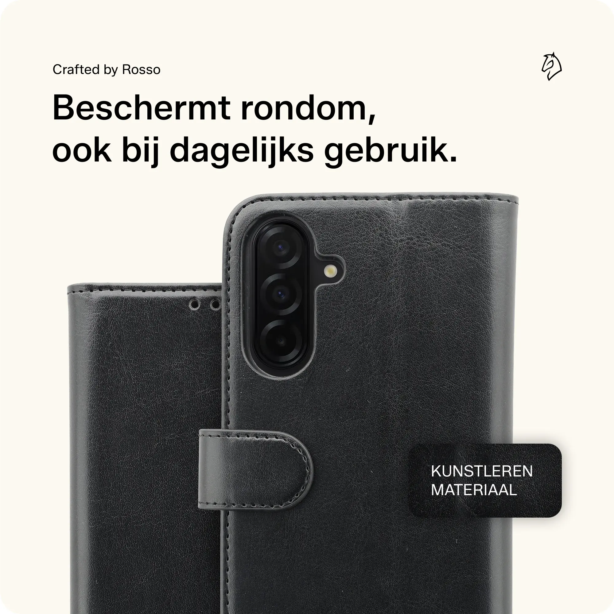 Rosso Element Samsung Galaxy A26 Hoesje Book Case Wallet Zwart afbeelding 3