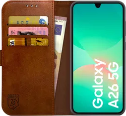 Rosso Element Samsung Galaxy A26 Hoesje Book Case Wallet Bruin afbeelding