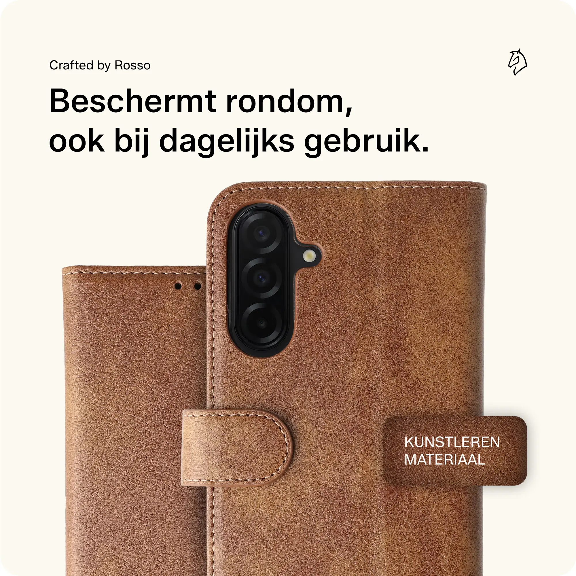 Rosso Element Samsung Galaxy A26 Hoesje Book Case Wallet Bruin afbeelding 3