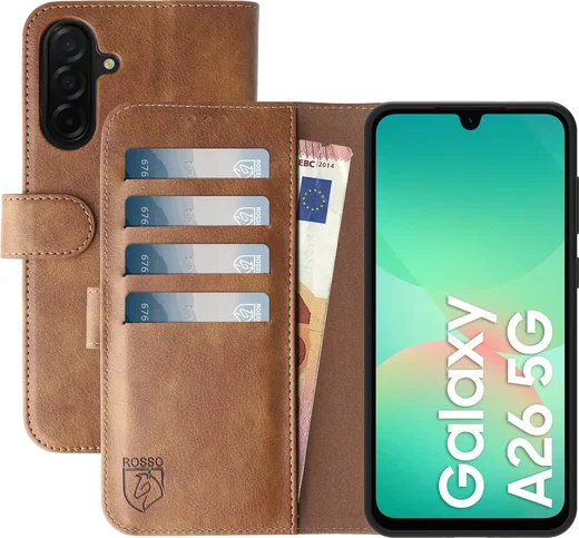 Rosso Element Samsung Galaxy A26 Hoesje Book Case Wallet Bruin afbeelding 1