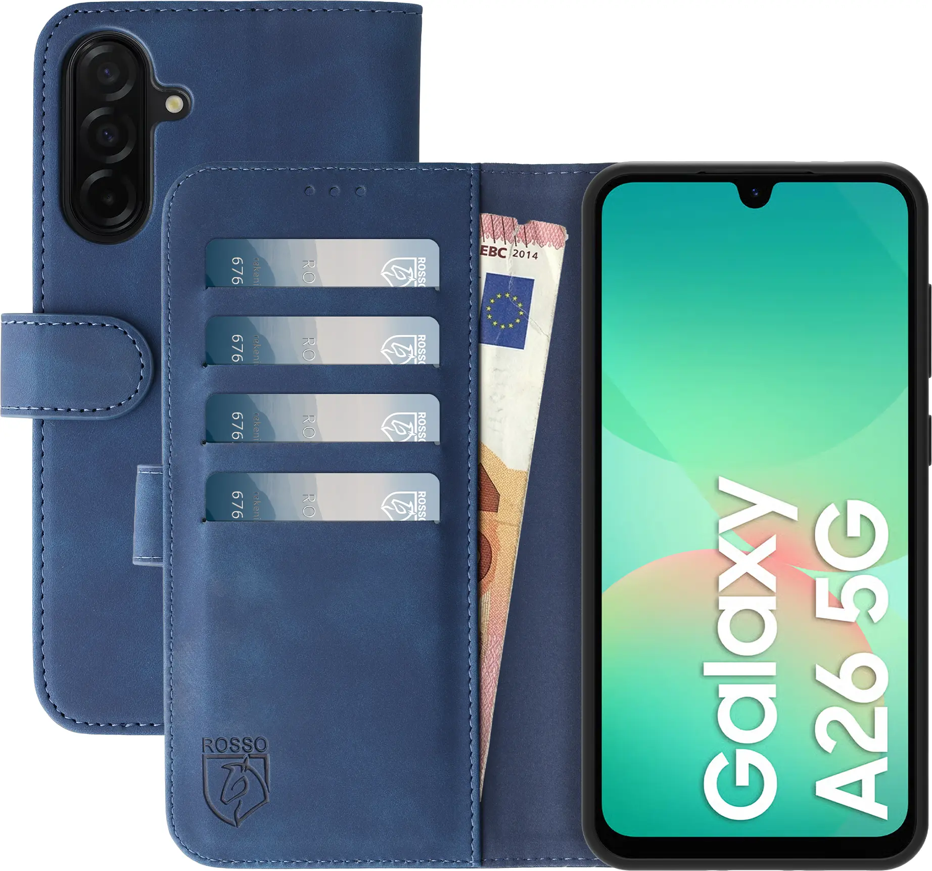 Rosso Element Samsung Galaxy A26 Hoesje Book Case Wallet Blauw afbeelding 1