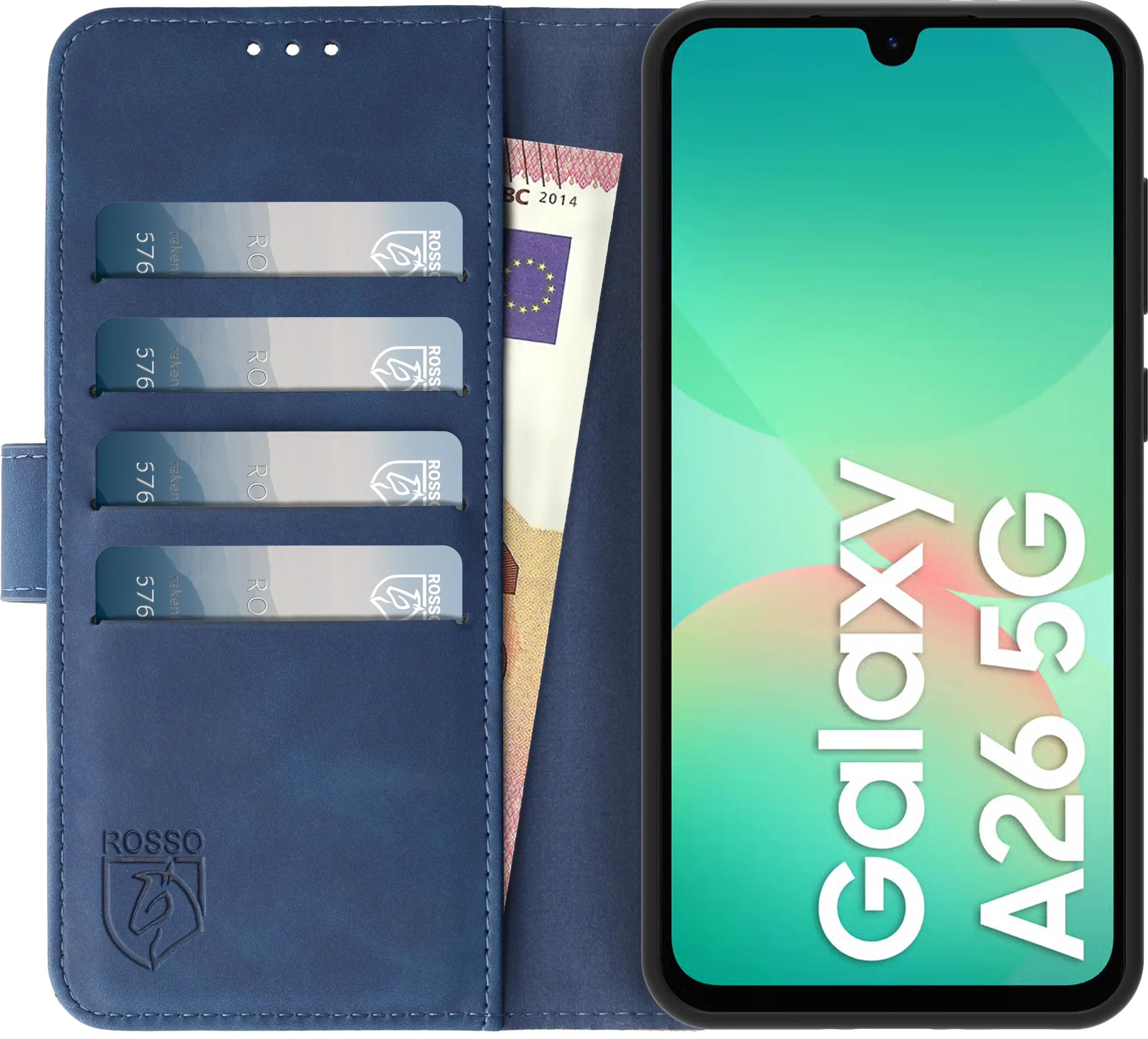 Rosso Element Samsung Galaxy A26 Hoesje Book Case Wallet Blauw afbeelding 11