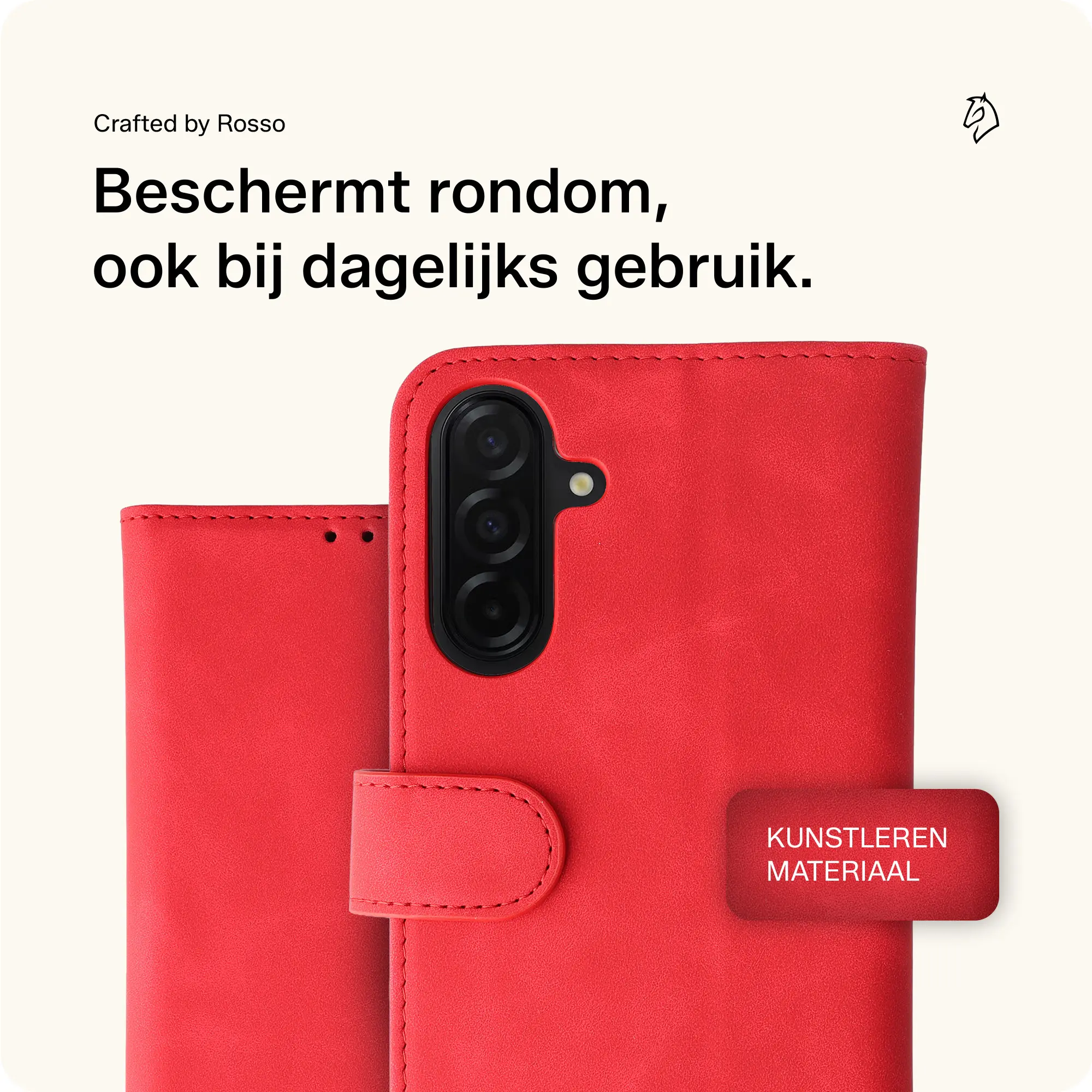 Rosso Element Samsung Galaxy A26 Hoesje Book Case Wallet Rood afbeelding 4