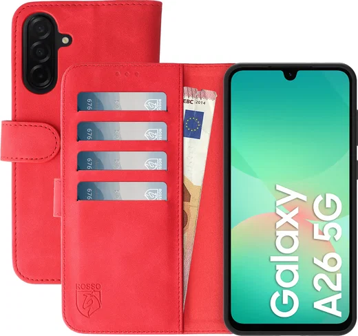 Rosso Element Samsung Galaxy A26 Hoesje Book Case Wallet Rood afbeelding 1